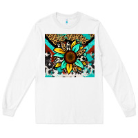 White turquoise gemstone sunflower Long Sleeve Tee - Zillion Design Studio