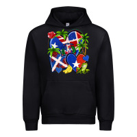 Black puerto rico with dominican republic hearts Urban Hoodie - NancyCooperArtShop