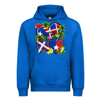 Cobalt puerto rico with dominican republic hearts Urban Hoodie - NancyCooperArtShop