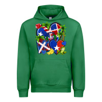 Emerald puerto rico with dominican republic hearts Urban Hoodie - NancyCooperArtShop
