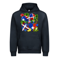 Navy puerto rico with dominican republic hearts Urban Hoodie - NancyCooperArtShop
