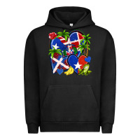 Pigment Black puerto rico with dominican republic hearts Urban Hoodie - NancyCooperArtShop