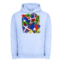 Pigment Grape Ice puerto rico with dominican republic hearts Urban Hoodie - NancyCooperArtShop