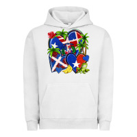 Pigment Lunar Rock puerto rico with dominican republic hearts Urban Hoodie - NancyCooperArtShop