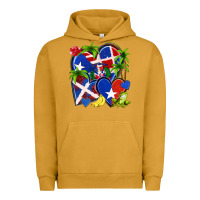 Pigment Peanut Butter puerto rico with dominican republic hearts Urban Hoodie - NancyCooperArtShop