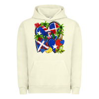 Pigment Pistachio puerto rico with dominican republic hearts Urban Hoodie - NancyCooperArtShop