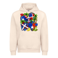 Sandshell puerto rico with dominican republic hearts Urban Hoodie - NancyCooperArtShop