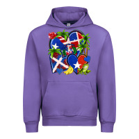 Tulip puerto rico with dominican republic hearts Urban Hoodie - NancyCooperArtShop