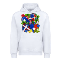 White puerto rico with dominican republic hearts Urban Hoodie - NancyCooperArtShop