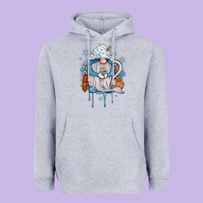 Winter Gnome Coffee Heavyweight Hoodie Designed By Jahusdesignshop