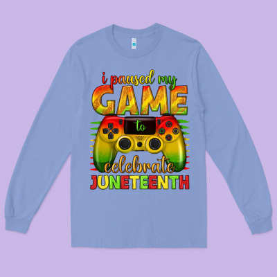 Long Sleeve Tee i paused my game celebrate juneteenth