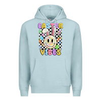 Blue Mist easter vibes smiley face Premium Hoodie - MaliasSmallBusiness