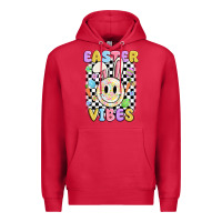 Cardinal easter vibes smiley face Premium Hoodie - MaliasSmallBusiness