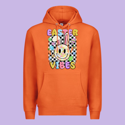 Easter Vibes Smiley Face Premium Hoodie Designed By Maliassmallbusiness