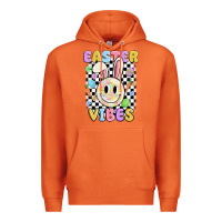 Carrot easter vibes smiley face Premium Hoodie - MaliasSmallBusiness