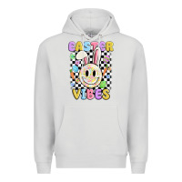 Dove Grey easter vibes smiley face Premium Hoodie - MaliasSmallBusiness