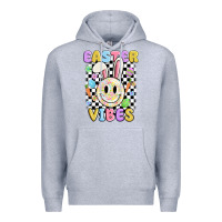 Heather Grey easter vibes smiley face Premium Hoodie - MaliasSmallBusiness