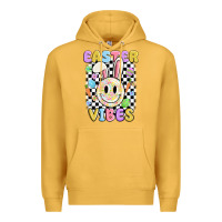 Mustard easter vibes smiley face Premium Hoodie - MaliasSmallBusiness