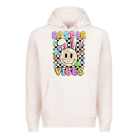 Pale Pink easter vibes smiley face Premium Hoodie - MaliasSmallBusiness