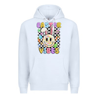 White easter vibes smiley face Premium Hoodie - MaliasSmallBusiness