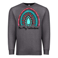 Charcoal Heather be my valentine gemstone rainbow Premium Sweatshirt - JahusDesignShop