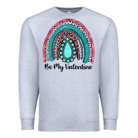 Heather Grey be my valentine gemstone rainbow Premium Sweatshirt - JahusDesignShop