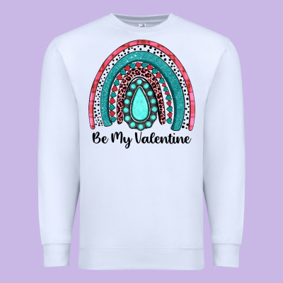 Be My Valentine Gemstone Rainbow Premium Sweatshirt Designed By Jahusdesignshop
