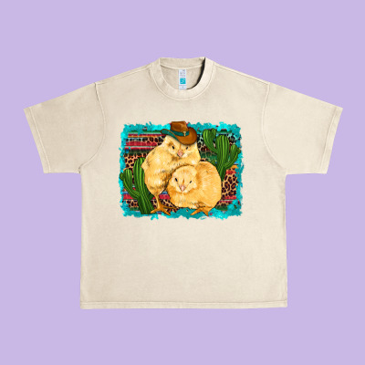 Western Cowboy Chicks Cactus Coop Animals  Leopard Serape Turquoise Urban Heavy Tee Designed By Artiststas