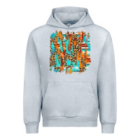 Heather Grey serape with leopard pattern Urban Hoodie - NancyCooperArtShop