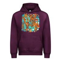 Mauve Wine serape with leopard pattern Urban Hoodie - NancyCooperArtShop
