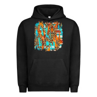 Pigment Black serape with leopard pattern Urban Hoodie - NancyCooperArtShop
