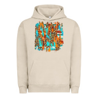 Pigment French Oak serape with leopard pattern Urban Hoodie - NancyCooperArtShop