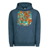 Pigment Midnight Navy serape with leopard pattern Urban Hoodie - NancyCooperArtShop