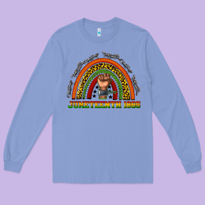 Long Sleeve Tee juneteenth 1865 rainbow