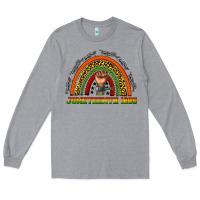 Heather Grey juneteenth 1865 rainbow Long Sleeve Tee - texasbilliewilder