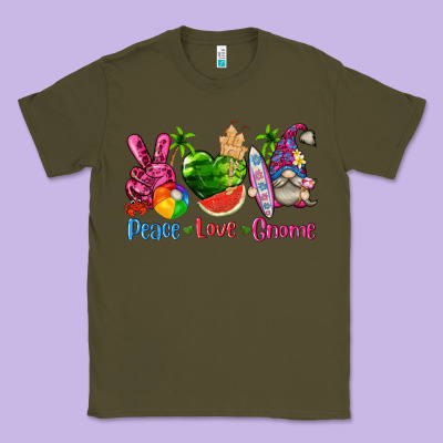 Peace Love Gnome Summer Classic Tee Designed By Texasbilliewilder
