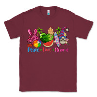 Burgundy peace love gnome summer Classic Tee - texasbilliewilder