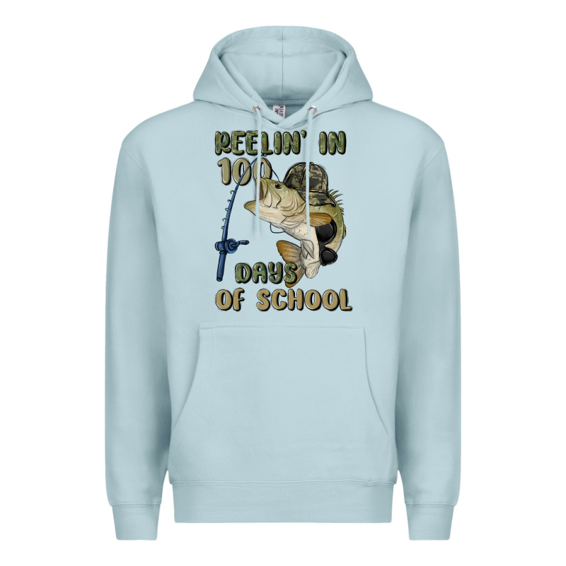 Reelin' In 100 Days Of School Premium Hoodie by MaliasSmallBusiness | Teevron