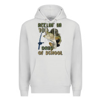 Dove Grey reelin' in 100 days of school Premium Hoodie - MaliasSmallBusiness