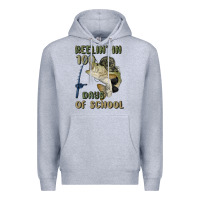 Heather Grey reelin' in 100 days of school Premium Hoodie - MaliasSmallBusiness