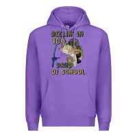 Purple reelin' in 100 days of school Premium Hoodie - MaliasSmallBusiness