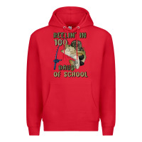 Red reelin' in 100 days of school Premium Hoodie - MaliasSmallBusiness