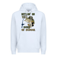 White reelin' in 100 days of school Premium Hoodie - MaliasSmallBusiness