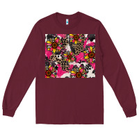 Burgundy sunflower cowhide Long Sleeve Tee - Zillion Design Studio
