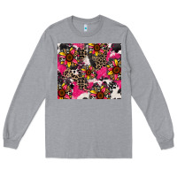 Heather Grey sunflower cowhide Long Sleeve Tee - Zillion Design Studio