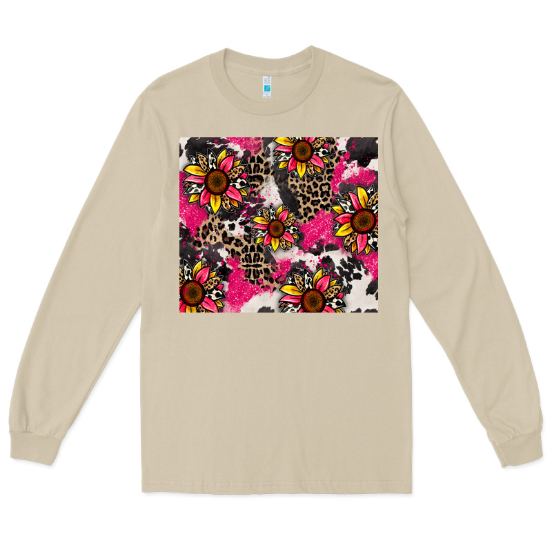 Sunflower Cowhide Long Sleeve Tee by Zillion Design Studio | Teevron