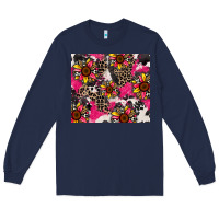 Navy sunflower cowhide Long Sleeve Tee - Zillion Design Studio