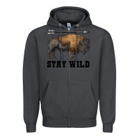 Smoke stay wild bison Zipper Hoodie - RanaPortraitStore
