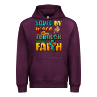 Mauve Wine saved by grace through faith Urban Hoodie - NancyCooperArtShop