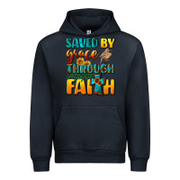 Navy saved by grace through faith Urban Hoodie - NancyCooperArtShop
